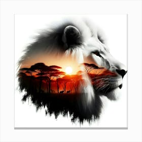 Sunset Lion 2 Canvas Print