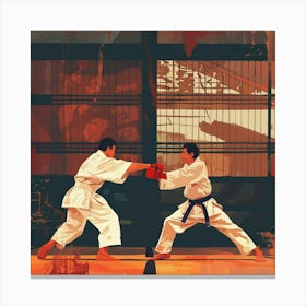 A Karate Sparring Lofi Illustration 1718704070 4 Canvas Print