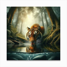 Tiger In The Forest 7 Canvas Print