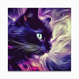 Abstract Cat Painting Canvas Print