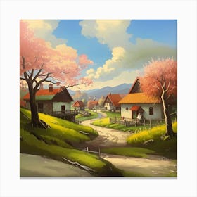 Nostalgic Village Canvas Print