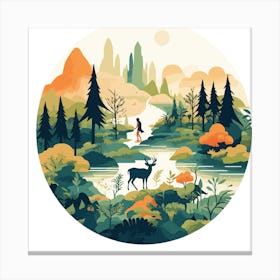 Illustration Of A Forest Canvas Print