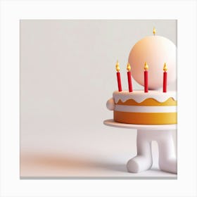 Birthday Cake With Candles Canvas Print