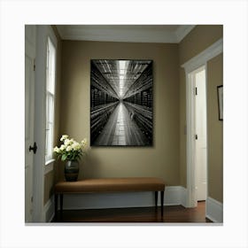 Black And White Hallway Canvas Print