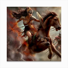 Amazon in battle Canvas Print