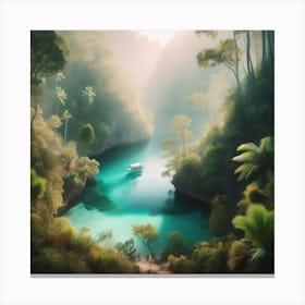 Lake In The Jungle Canvas Print