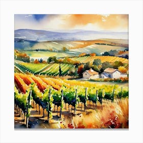 Tuscan Countryside Painting Canvas Print