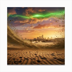 Lightning In The Desert Canvas Print