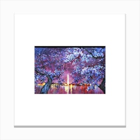 Cherry Blossoms At Night Canvas Print