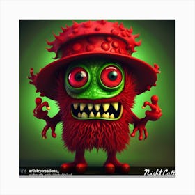 Monster In A Hat Canvas Print