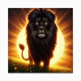 Lion In The Sun 4 Canvas Print