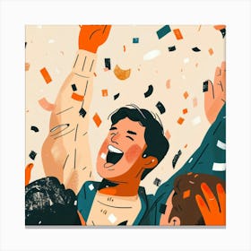 Illustration Of Confetti Canvas Print