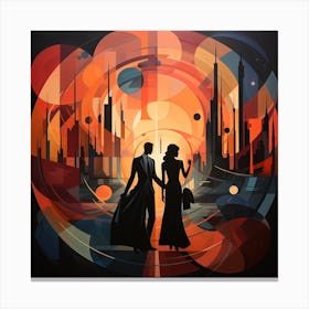 Couple In The City Canvas Print