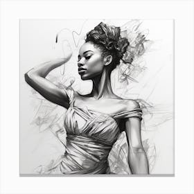 Black Woman In A Dress Canvas Print