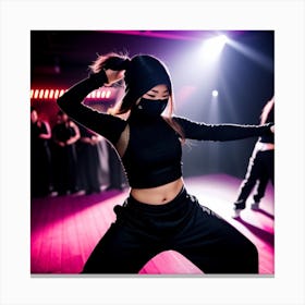 Ninja girl break dance Canvas Print