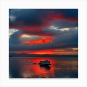 Sunset At Seattle Canvas Print