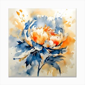 Peony Watercolor Painting Canvas Print