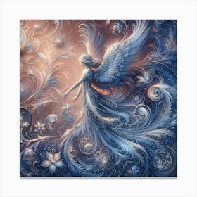 Creative Angel In Flowers Color Illustration 1 Canvas Print