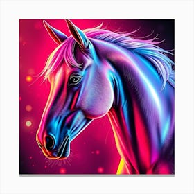 Horse Head in Neon Light Canvas Print