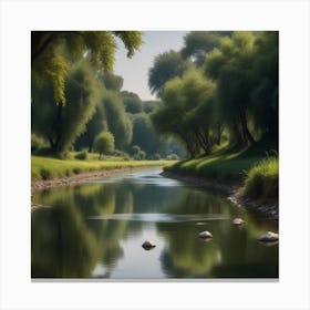 Peaceful Countryside River (97) Canvas Print