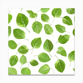 Seamless Pattern Of Aspen Tree Leaves Canvas Print