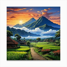 Asian Landscape Painting Canvas Print