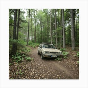 Car In The Woods Canvas Print