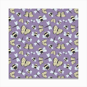 Bees And Butterflies Canvas Print