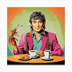 Man With A Lobster 2 Canvas Print