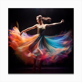 Dancer In Colorful Dress Canvas Print