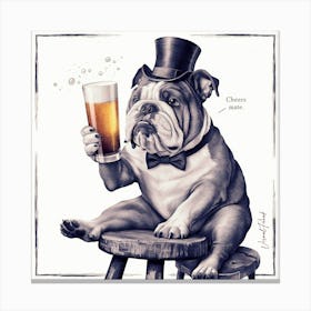 Cheers Mate British Bulldog Canvas Print