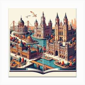 Book Of Cities Canvas Print