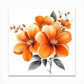 Orange Flowers V.2 Canvas Print