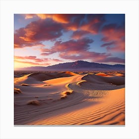 Sunset In The Desert Canvas Print