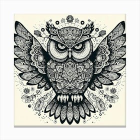 Illustration lace owl 2 Canvas Print