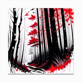 Red Forest 1 Canvas Print