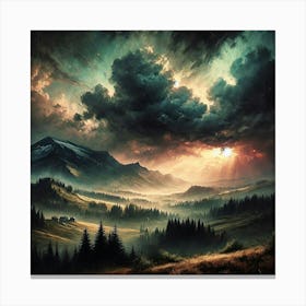 Sunset In The Mountains 155 Canvas Print