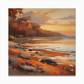 Autumnal shoreline Canvas Print