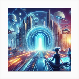 Futuristic City 136 Canvas Print