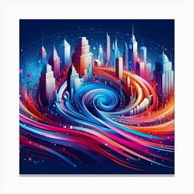 Abstract Cityscape Canvas Print