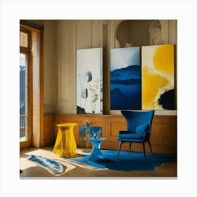 Blue And Yellow Room Canvas Print