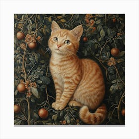 Orange Cat Art Canvas Print