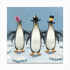 Penguin Disco Party Print Art And Wall Art Canvas Print