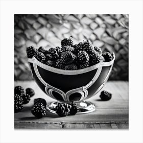 Blackberries In A Bowl Canvas Print