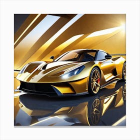 Golden Sports Car 13 Canvas Print