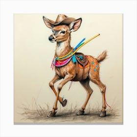 Cowboy Deer 6 Canvas Print