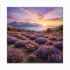 Lavender Fields At Sunset Canvas Print