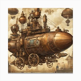 Steampunk Steamship Canvas Print