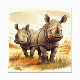 Rhinos In The Wild Lienzos