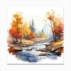 Watercolor Autumn Landscape 73 Canvas Print